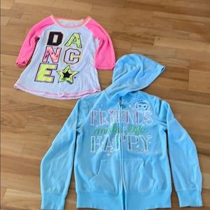 Justice sweat shirt and 3/4 length t-shirt Girl 10
